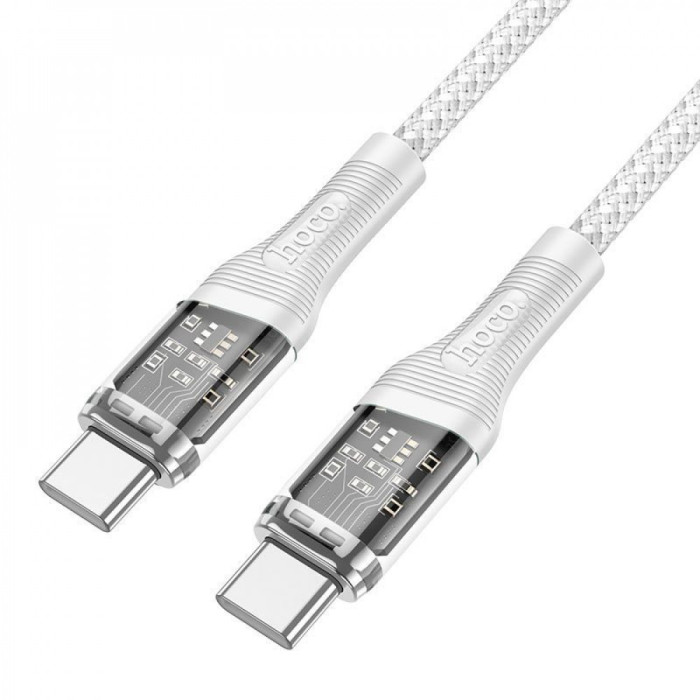 Кабель Hoco U111 Transparent Discovery 60W Type-C to Type-C (1.2m)