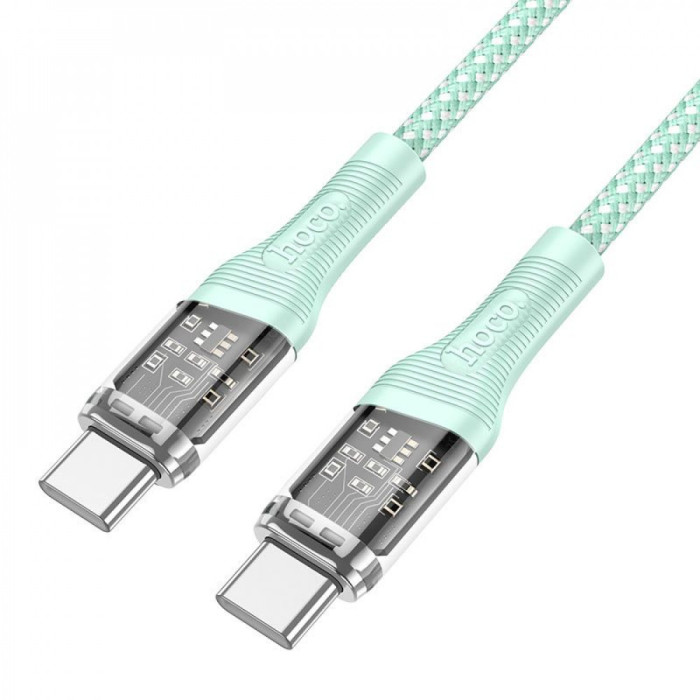 Кабель Hoco U111 Transparent Discovery 60W Type-C to Type-C (1.2m)