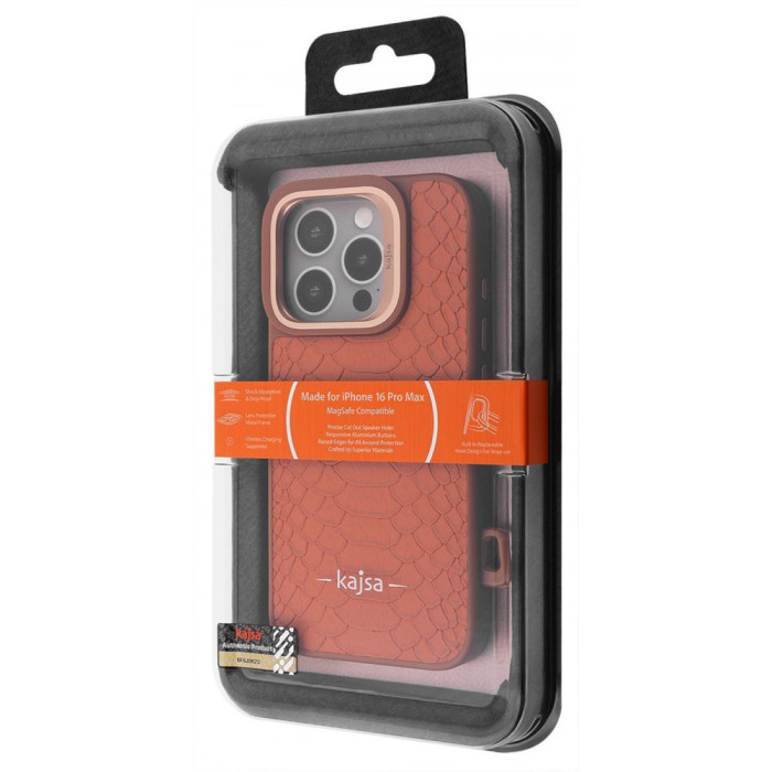 Чохол Kajsa Snake Pattern with Magnetic Ring iPhone 16 Pro Max