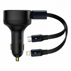 АЗП Baseus Enjoyment Retractable 2-in-1 Type-C + Type-C 33W