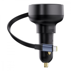 АЗП Baseus Enjoyment Pro Car Charger Type-C + Retractable Type-C Cable 60W