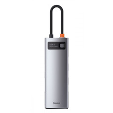 Type-C-Хаб Baseus Metal Gleam Series 8-in-1 Multifunctional (Type-C to HDMI*1+USB3.0*3+PD*1+RJ45*1+SD/TF*1)