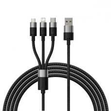 Кабель Baseus StarSpeed 1-for-3 Fast Charging (Micro USB+Lightning+Type-C) 3.5A 1.2m