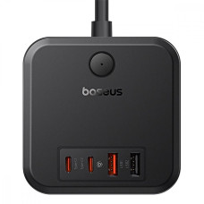 Мережевий фільтр Baseus PowerCombo Cube Power Strip 3xAC+2xUSB+2xType-C 30W (1.5m)