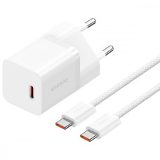МЗП Baseus GaN5 Mini Fast Charger 30W ( Type-C ) + Кабель Type-C  to Type-C 100W (1m)