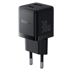 МЗП Baseus Palm Fast Charger 30W (Type-C + USB) 30W + Кабель Type-C to Type-C 60W (1m)