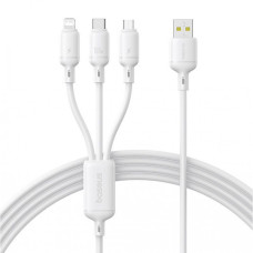 Кабель Baseus Silky One-for-Three Fast Charging USB to Micro USB+Lightning+Type-C 100W 1.5m
