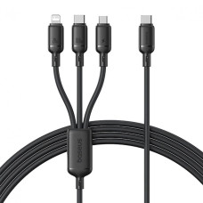 Кабель Baseus Silky One-for-Three Fast Charging Type-C to Micro USB+Lightning+Type-C 100W 1.5m