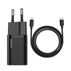 МЗП Baseus Super Silicone Quick Charger 20W (Type-C) + Кабель Type-C to Lightning